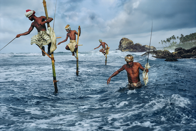 Fishermen, Weligama, South coast, Sri Lanka, 1995 by Steve McCurry