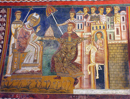 Fresco of San Silverstro in Basilica Santi Quattro Coronati