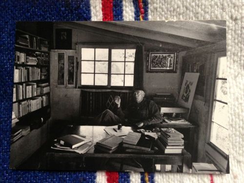 Henry Miller at his desk in Big Sur